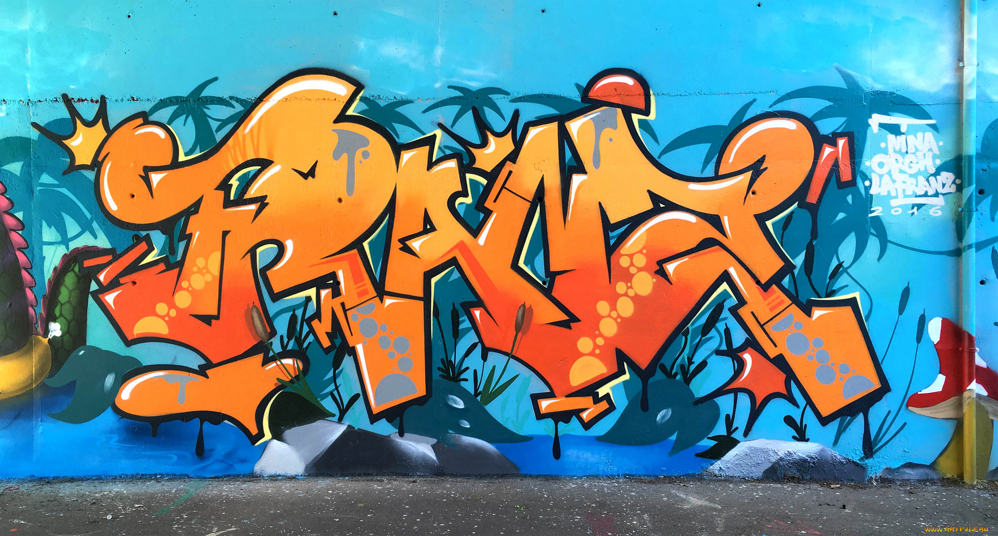 Оранжевое граффити